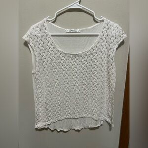 Sans Souci White Textured Lace Top